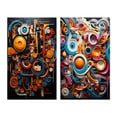 thumbnail image 2 of Designart "Vibrant Rhapsody Opt Art painting II" Op Art Wall Art Set Of 2 - Multi-Color Abstract Wall Decor Set Of 2, 2 of 7