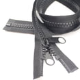 thumbnail image 1 of YaHoGa #10 72 pulgadas separando grandes cremalleras de plástico cinta negra con doble pestaña deslizante cremalleras resistentes para coser saco de dormir barco cubierta de lona trampolín cama tienda, 1 of 5