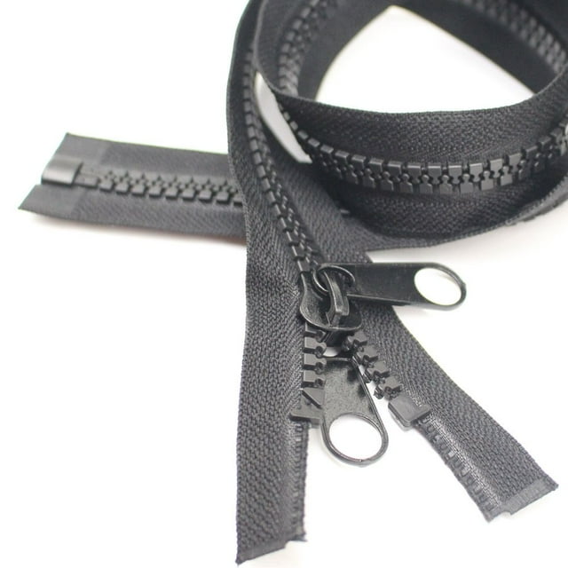 YaHoGa #10 72 pulgadas separando grandes cremalleras de plástico cinta negra con doble pestaña deslizante cremalleras resistentes para coser saco de dormir barco cubierta de lona trampolín cama tienda
