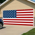 thumbnail image 5 of American Flag Garage Door Cover Banner 7 x 16 FT, Blue Red USA Flag Garage Door Curtains Backdrop with Grommets for Indoor Outdoor Wall Party Porch Yard Decorations Background, 5 of 9