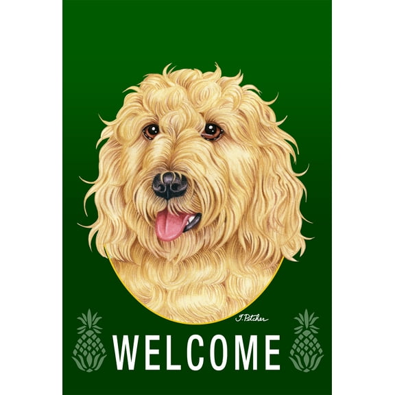 Labradoodle - Best of Breed Welcome Pineapples House Flags