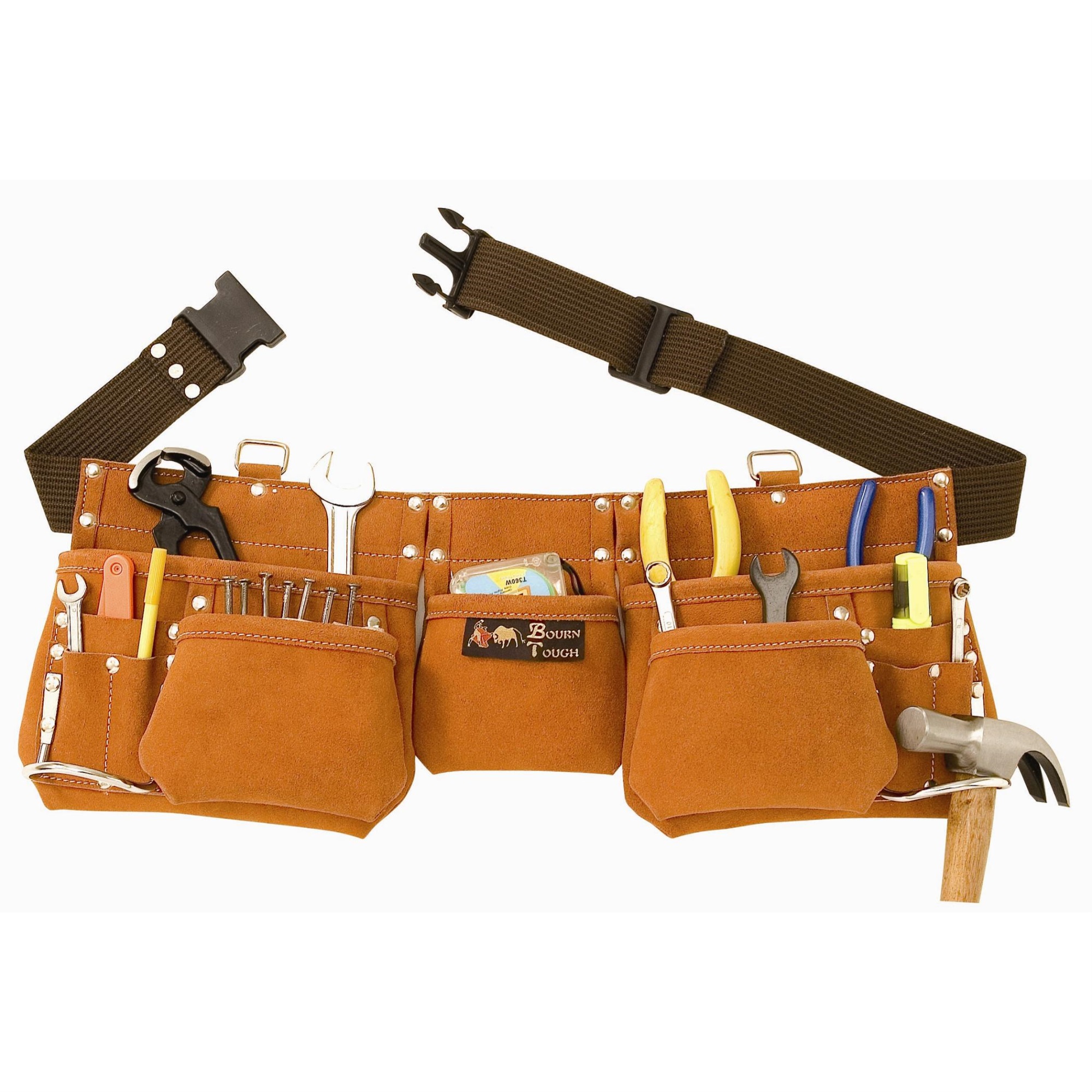 9 Pocket Suede Leather Carpenters Tool Bag Belt / Tool Apron(Pack of 2