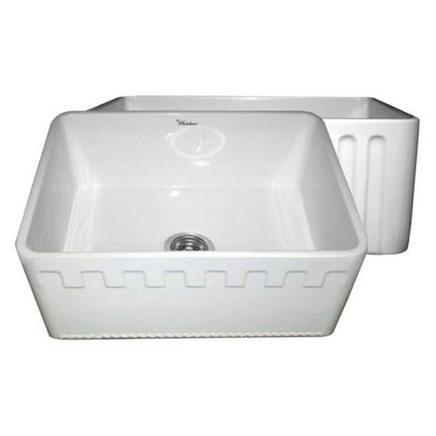 WhiteHaus Reversible Series WHFLATN2418 24 in. Single Basin Farmhouse