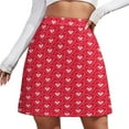 thumbnail image 2 of Red And White Heart Skirt Valentines Hearts Vintage Mini Skirts Summer High-waisted Graphi, 2 of 7