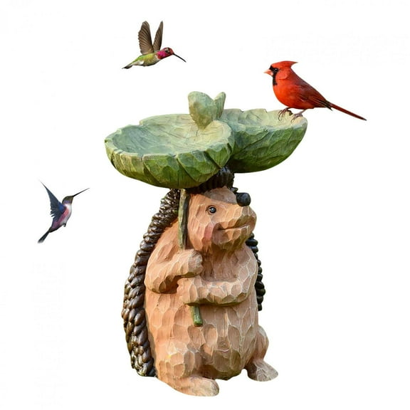 SDJMa Bird Bath Bowl for Garden, Yard and Patio Decor, Multi-Purpose Bird Baths Tray Outdoors Standing Handmade Resin Wild Bird Feeders Resin Animal Ornaments