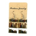 thumbnail image 2 of Fiudx Pendientes de Libro, Elegantes Accesorios para Profesores, Ligeros y de Estilo Literario, Diseño Seguro de Acero Inoxidable, Regalo para Amantes de La Lectura, Perfectos para Amantes de Los Lib, 2 of 7