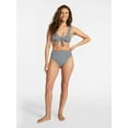 thumbnail image 2 of Time and Tru Women's and Women's Plus Crinkle Plunge Tie Front Bikini Top, Sizes XS-3X, 2 of 5