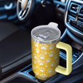 thumbnail image 6 of OBREWU Yellow Dog Paw Footprint Tumbler with Handle and Lid,Yellow Dog Paw Footprint 40oz Double Wall Vacuum Insulated Tumbler,Cups Gift for Women and Men, 6 of 7