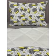 thumbnail image 3 of Geometric Comforter & Sham Bedding Set, Line Art with Circle Triangles and Chevron Zigzags Vintage Art Print, 3 pcs Duvet Set Microfiber Filling Quilt, 5 Sizes, Yellow Black White, by Ambesonne, 3 of 4