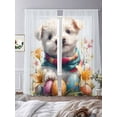 thumbnail image 3 of Sheer Curtain Panels Cute Dog Rod Pocket Voile Window Curtains Easter Eggs Flower Window Treatments Ligh Filtering Privacy Curtain Drapes for Bedroom Living Room 2 Panel Set 108 Inch Length, 3 of 9