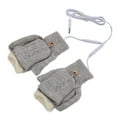 thumbnail image 3 of Full Finger Heated Gloves, Warm Foldable Washable USB Fingerless Heated Gloves Cotton  For Working For Cold Autumn Gray, 3 of 8