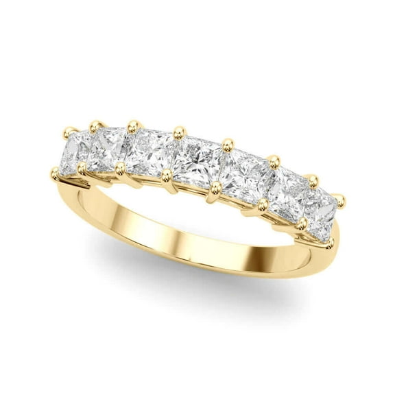 1 carat - 2 carat 7-Stone 14K Princess Cut Diamond Anniversey Wedding Band for Women (F-G / VS-SI)| 14K Gold | Lab Grown Diamond | Princess Cut Diamond Anniversry Band| F-G Color, VS-SI Clarity |30 Da