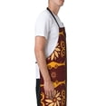 thumbnail image 4 of XMXT 1 Pcs Waterproof Kitchen Cooking Apron, Golden Floral Leaf Print Adjustable Aprons for Women Men with Pockets, 4 of 9