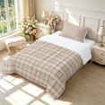 thumbnail image 2 of Manfei Classic Plaid Twin Comforter Sets,Vintage Check Bedding Set,Beige Brown,Reversible,2-Piece,1 Comforter and 1 Pillowcase,2-Piece,1 Comforter and 1 Pillowcase, 2 of 7