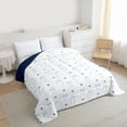 thumbnail image 3 of jejeloiu Blue Bowtie Love Queen Comforter Set,Cute Ribbon Bowknot Bedding Comforter Set For Girl Teens Reversible 3-Piece, 3 of 8