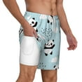 thumbnail image 2 of Sigee Cute Panda Bear Print Mens Swim Trunks with Compression Liner Quick Dry Swim Stretch Beach Shorts with Pockets,S-3XL, 2 of 7