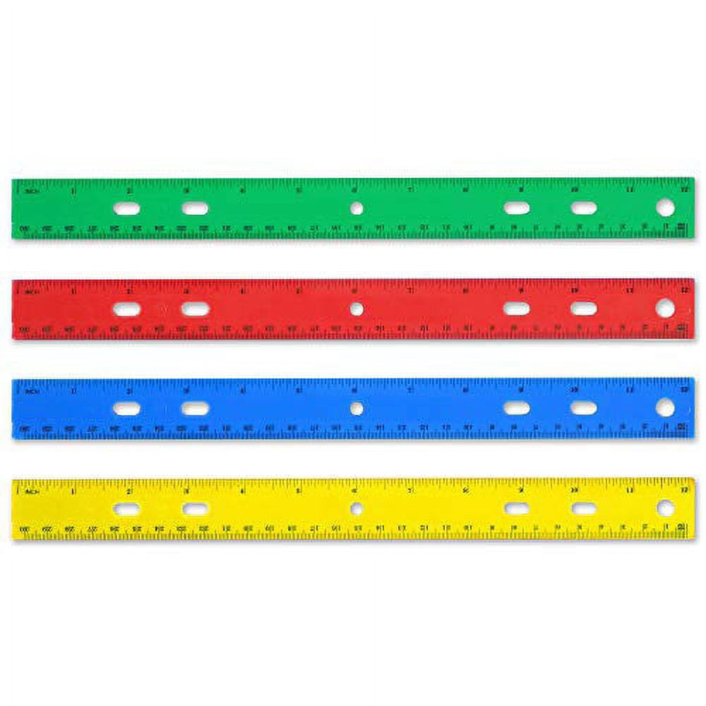 24 Pack of Trail maker Plastic 12 Inch Rulers in Bulk Wholesale Set in 4 Assorted Colors for School Classrooms, Teachers, and Parents (24 Pack)