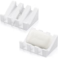 thumbnail image 1 of Jabonera de silicona, jabonera autodrenante, barra de cascada para ducha, bandeja para jabonera con drenaje, protector de jabón para accesorios de cocina y baño (blanco brillante, 2) brillar Electrónica, 1 of 5