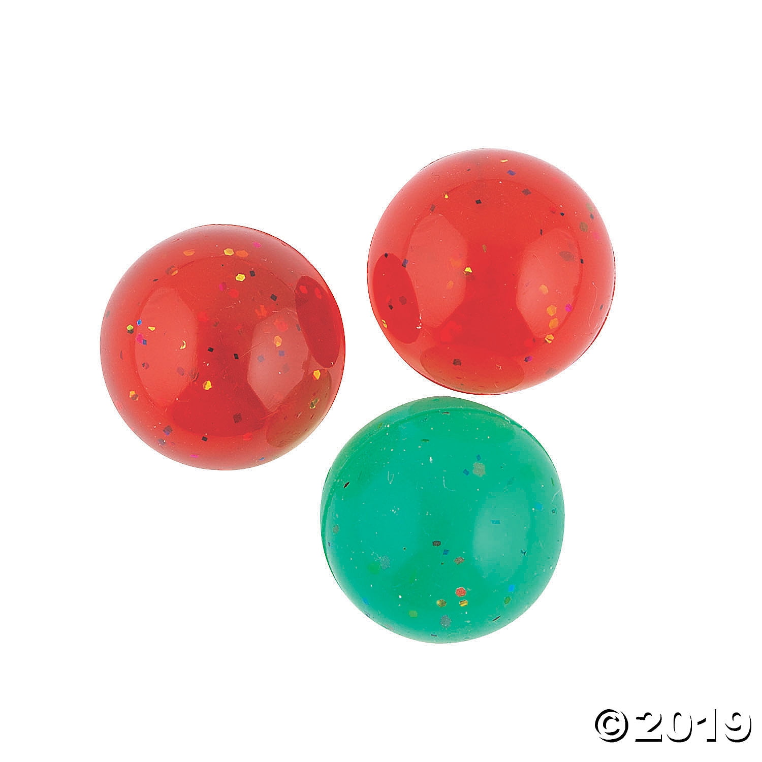 Christmas Glittered Bouncy Balls