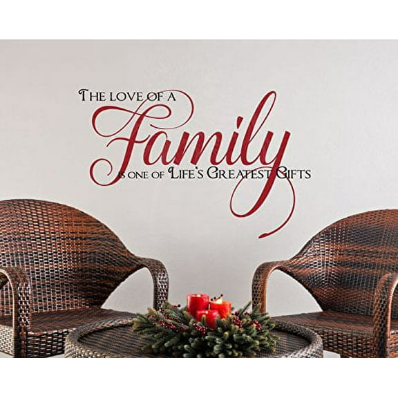 Wall Decal The Love of Family One of Life's Greatest gifts Wall Decals Vinyl Stickers, 23x16, Black & Red