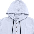 thumbnail image 6 of Xdegoge 2 Piece Sets for Men Linen Short Sleeve Hooded Henley Tops and Shorts Outfits with Pockets Drawstring Casual Summer Vacation Travel Set, 6 of 9