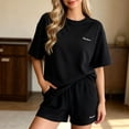 thumbnail image 6 of CAZOFW Womens Pajamas,Short Sleeve Crew Neck Top Shorts Set,Soft Lounge Sleepwear Casual Pjs Sizes M-2X, 6 of 6