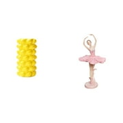 CoudarTitie Porcelain Flower Vase and Ballerina Figurine Resin Girl Sculpture Desk Ornament for Tabletop Living Room and Office Study Room Decor Gift