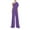 Purple jumpsuits for women, variant on Wycnly Womens Jumpsuits Plus Size Fashion Ruffle Layer Wide Leg Empire Waist Long Jumpsuits Trendy Solid Slash Neck Sleeveless Maxi Rompers for Women