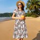 thumbnail image 4 of Easygdp Paisley Floral para Vestido Transpirable de Mujer, Vestido Suelto de Manga Corta con Pliegues y Bolsillos para el Verano, 4 of 6