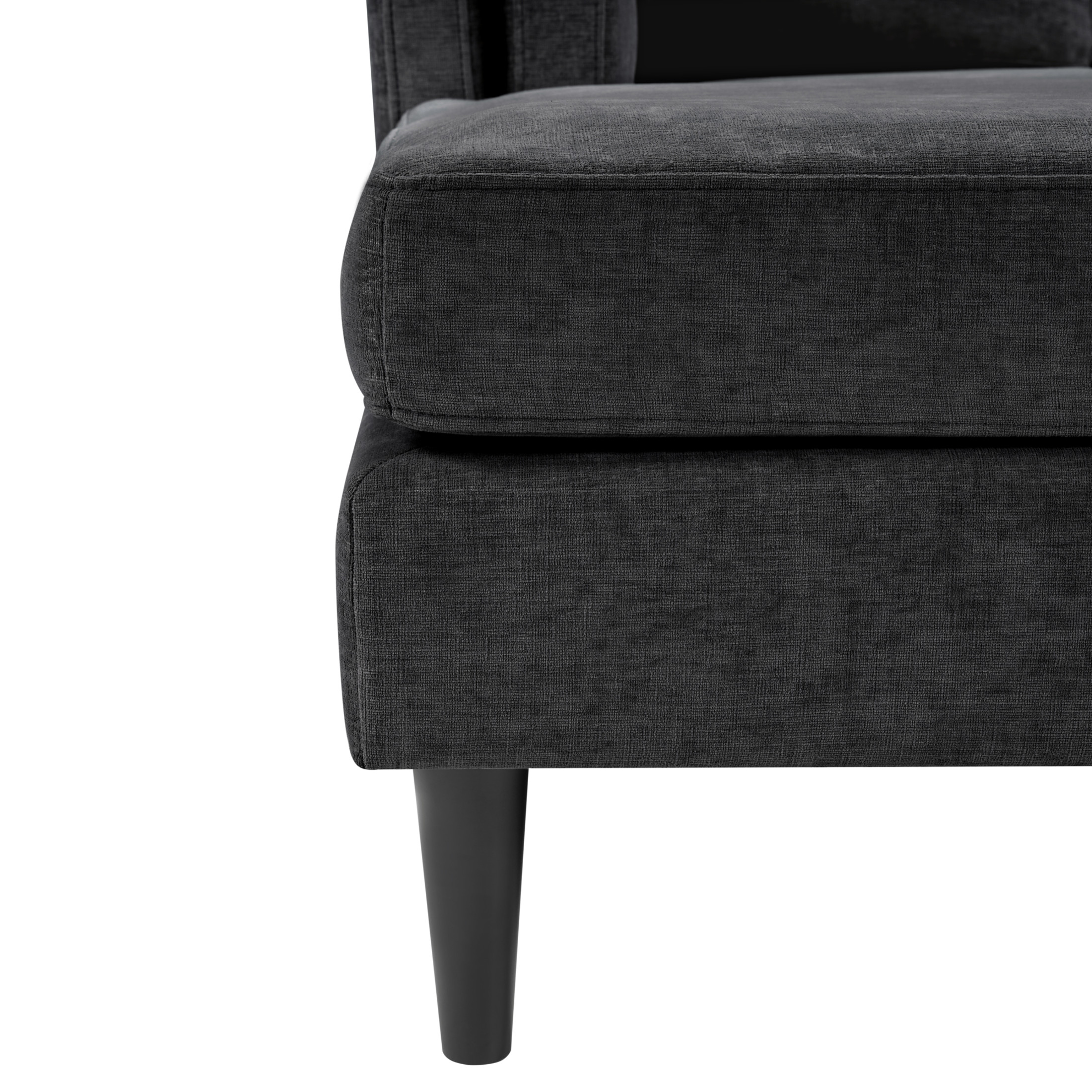 Christopher Knight Home Modern Chaise Lounge Sofa Bed, 53.5" Upholstered Sofa Couch with Armrests, Black