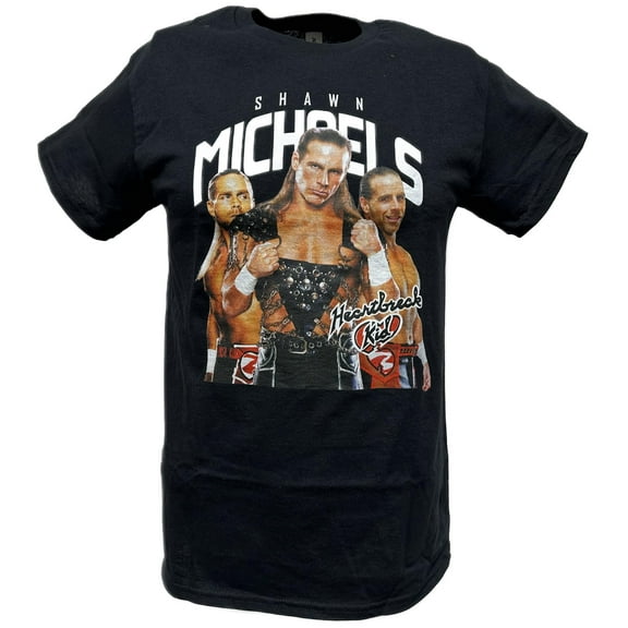 Shawn Michaels Heartbreak Kid Three Pose Mens Black T-shirt