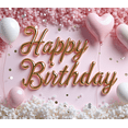 thumbnail image 4 of Pink Balloons Birthday Banner Decorative Background Polyester Material for Birthday Party Celebration Indoor Decoration, 4 of 4