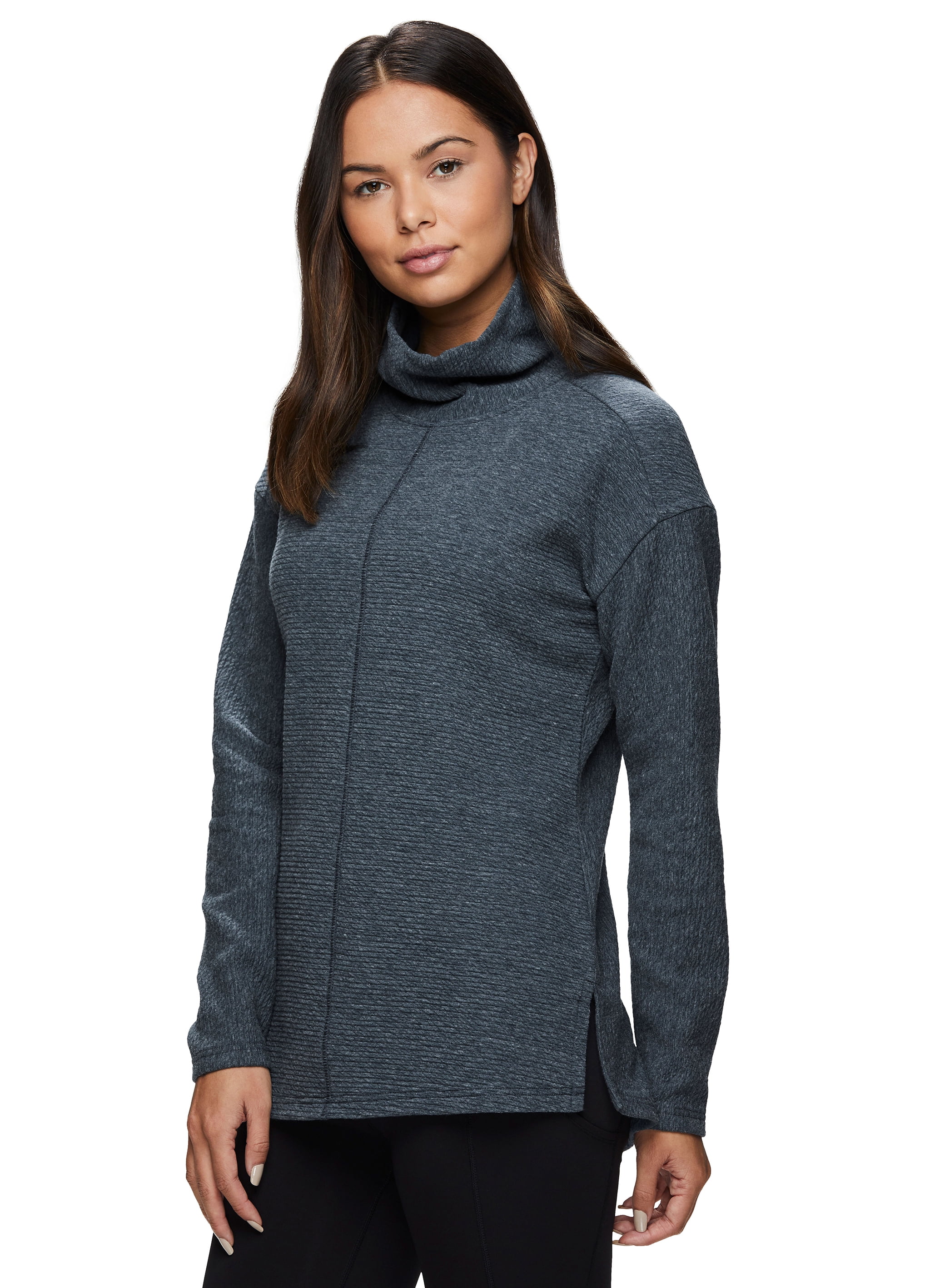 RBX Active Women's Textured Cowl Neck Pullover Tunic Sweater - Walmart.com