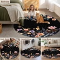 thumbnail image 5 of Black Spring Floral Round Area Rug 3.3Ft Washable Circle Rugs for Dining Room Table, Elegant Flowers Farmhouse Botanical Non-Slip Carpet Floor Mats Indoor Outdoor Carpet Runner Aesthetic Home Decor, 5 of 8