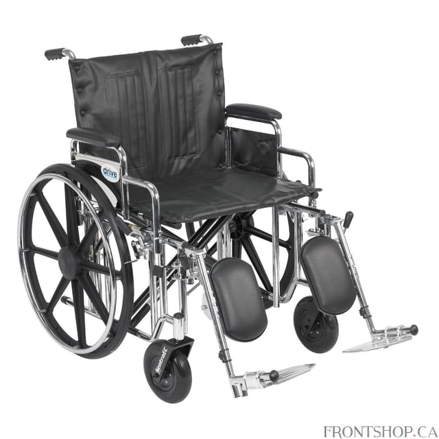 Sentra Extra Heavy Duty Wheelchair, Detachable Desk Arms, Elevating Leg Rests, 22" Seat -
