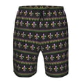 thumbnail image 4 of Kdxio Mardi Gras Fleur de Lis Pattern Mens Casual Shorts - Drawstring Summer Beach Sports Shorts for Men, 4 of 9