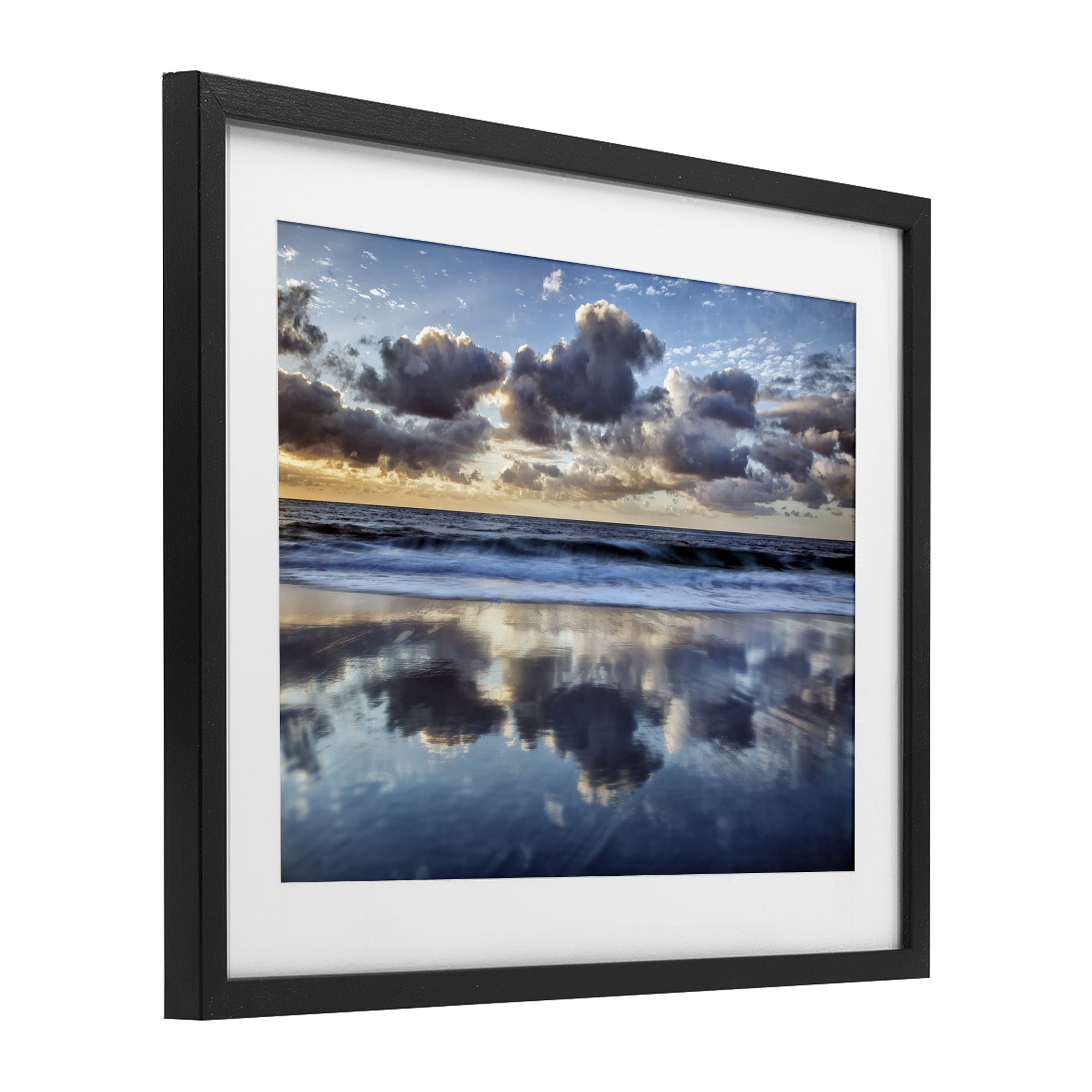 Stupell Industries Reflective Clouds Seascape Black Framed Print Under Glass, design by Superstock Partners LLC