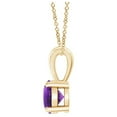 thumbnail image 2 of Angara Collier en Améthyste Naturelle - Pendentif Solitaire Rond en Améthyste avec Broches en Or Jaune 14K pour Femmes, 2 of 9