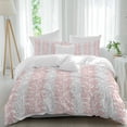thumbnail image 2 of Pink Gray Botanical Bedding 3 Piece Duvet Cover Set Twin Size, Pastoral Spring Summer Leaf Aesthetics Soft Microfiber Comforter Cover with Zipper Closure & Pillowcases, FadeResistant Quilt Cover, 2 of 9