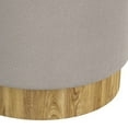 thumbnail image 5 of WHI Modern Fabric Round Storage Ottoman Grey Natural, 5 of 6