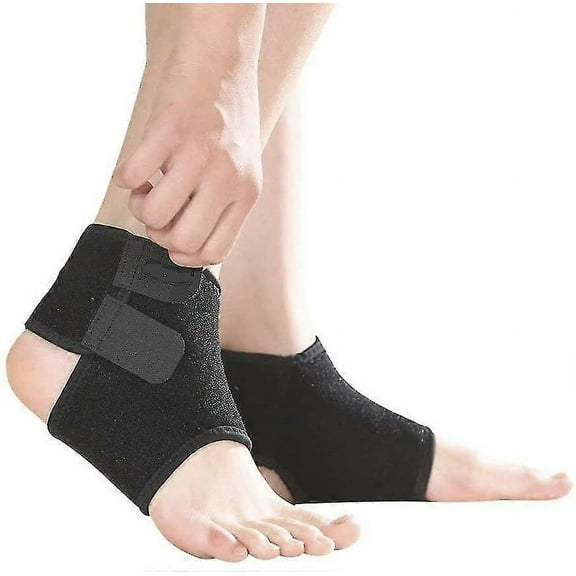 Kids Child Adjustable Non Slip Ankle Compression Brace Sports(2 Pcs ,black