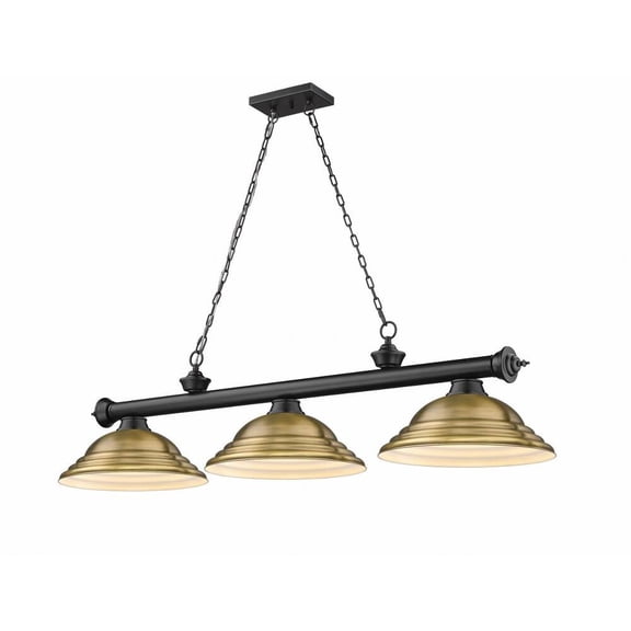 2306-3MB-SRB-Z-Lite-Cordon - 3 Light Billiard In Traditional and Classical Style-13.75 Inches Tall and 14 Inches Wide