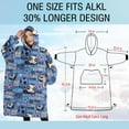 thumbnail image 4 of Oversized Wearable Blanket Hoodie,Blue Soccer Themed Pattern Sherpa Blanket Hoodie with Super Pockets,Super Warm Fuzzy Pullover for Women & Men, 4 of 6