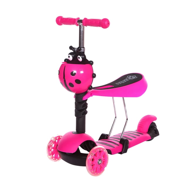 Kids Children's Adjustable Height and Three Wheel Scooter with LED Light
