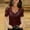 Wine, variant on OKBOP Red Tops,Fashion Sexy Lace Hot Drill V-Neck Solid Color Short-Sleeved Work Blouse Pumpkin Sweatshirt for Women