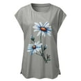 thumbnail image 4 of CHGBMOK Hauts Mignons Grande Taille pour Femmes Mode T-Shirts Imprimés Amples Col Rond Manches Courtes Décontractées Hauts d'Été Plage en Solde, 4 of 6