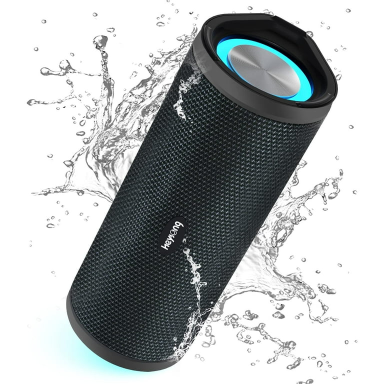 Portable Bluetooth Speaker Waterproof Wireless Outdoor Speakers with LED Light Enhanced Bass IPX7 Floating 40H Play TF Card True Wireless Stereo