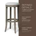 thumbnail image 3 of Maven Lane Eva Bar Stool in Reclaimed Oak Finish w/ Ash Grey Fabric Upholstery, 3 of 6