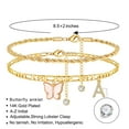 thumbnail image 2 of TINGN Butterfly Ankle Bracelets For Women Layered Anklet Letter A-Z Gold Anklets Foot Jewelry Gifts For Women, 2 of 5