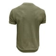 thumbnail image 5 of Men's Summer Short Sleeve Knitted T-Shirt Comfortable Round Neck Ribbed Design Casual Sports Holiday Top Mens Work Shirts Summer Basic Tee Shirts, 5 of 6